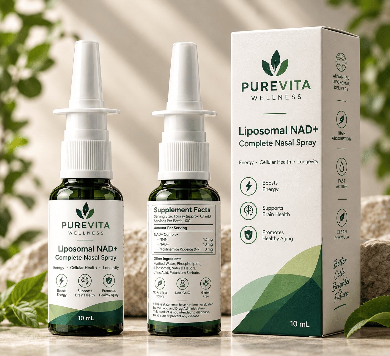 PureVita Wellness Liposomal NAD+ Complete Nasal Spray